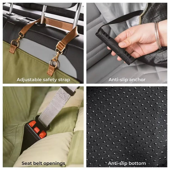 Brown Luxury Dog Booster Seat Bed for Double Seats