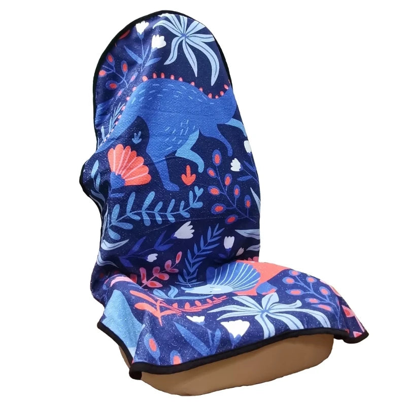 Dinosaur Print Towel Front Seat Protector for Dogs