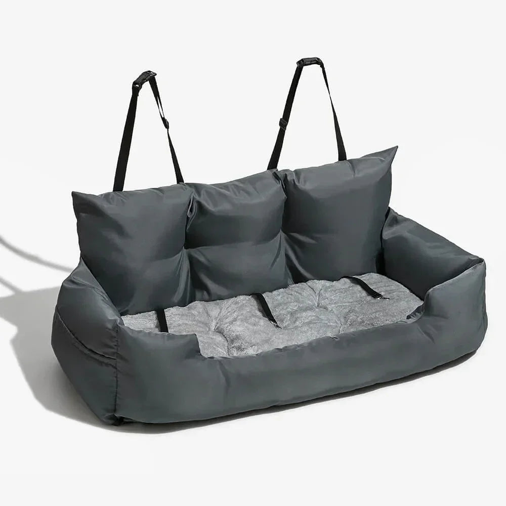 Premium Dark Grey Dog Booster Seat Carrier Bed for Travel