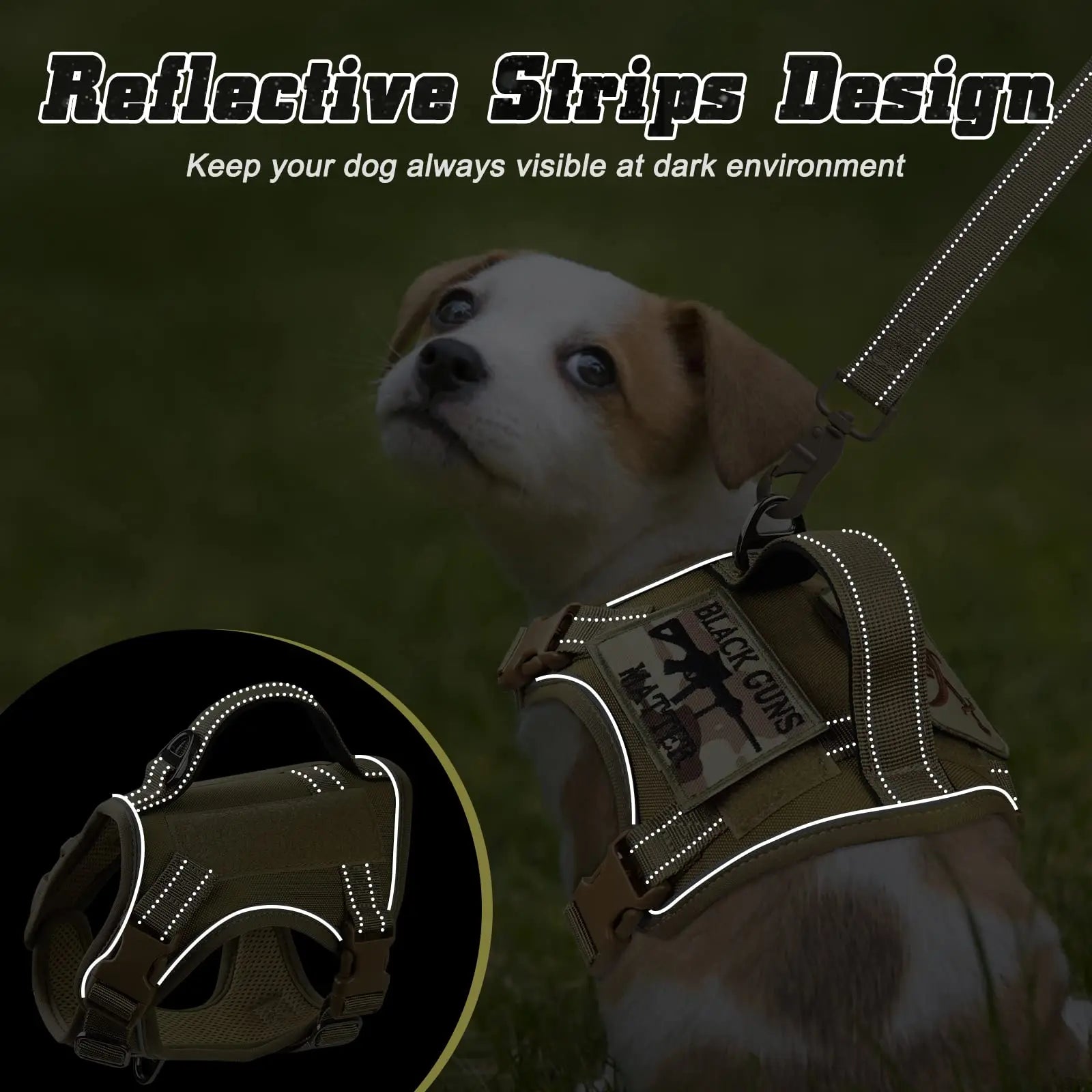 Pink Tactical Dog Harness for Small Dogs with Leash
