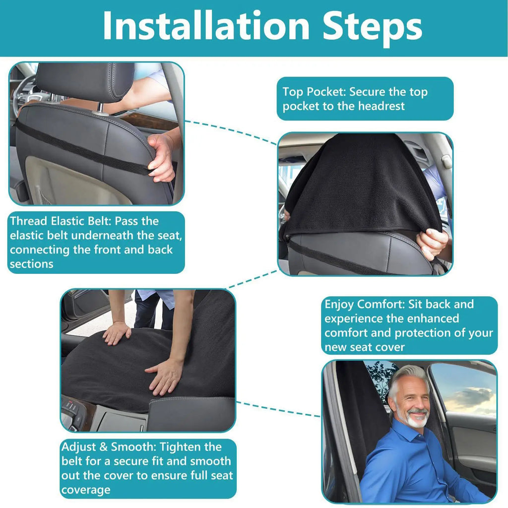 Black Towel Front Seat Protector for Dogs