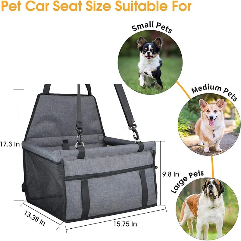 Dark Grey Dog Booster Seat Foldable Pet Car Seat