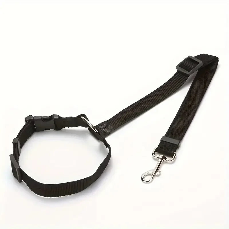 Black Dog Seat Belt Tether Adjustable Car Safety Leash