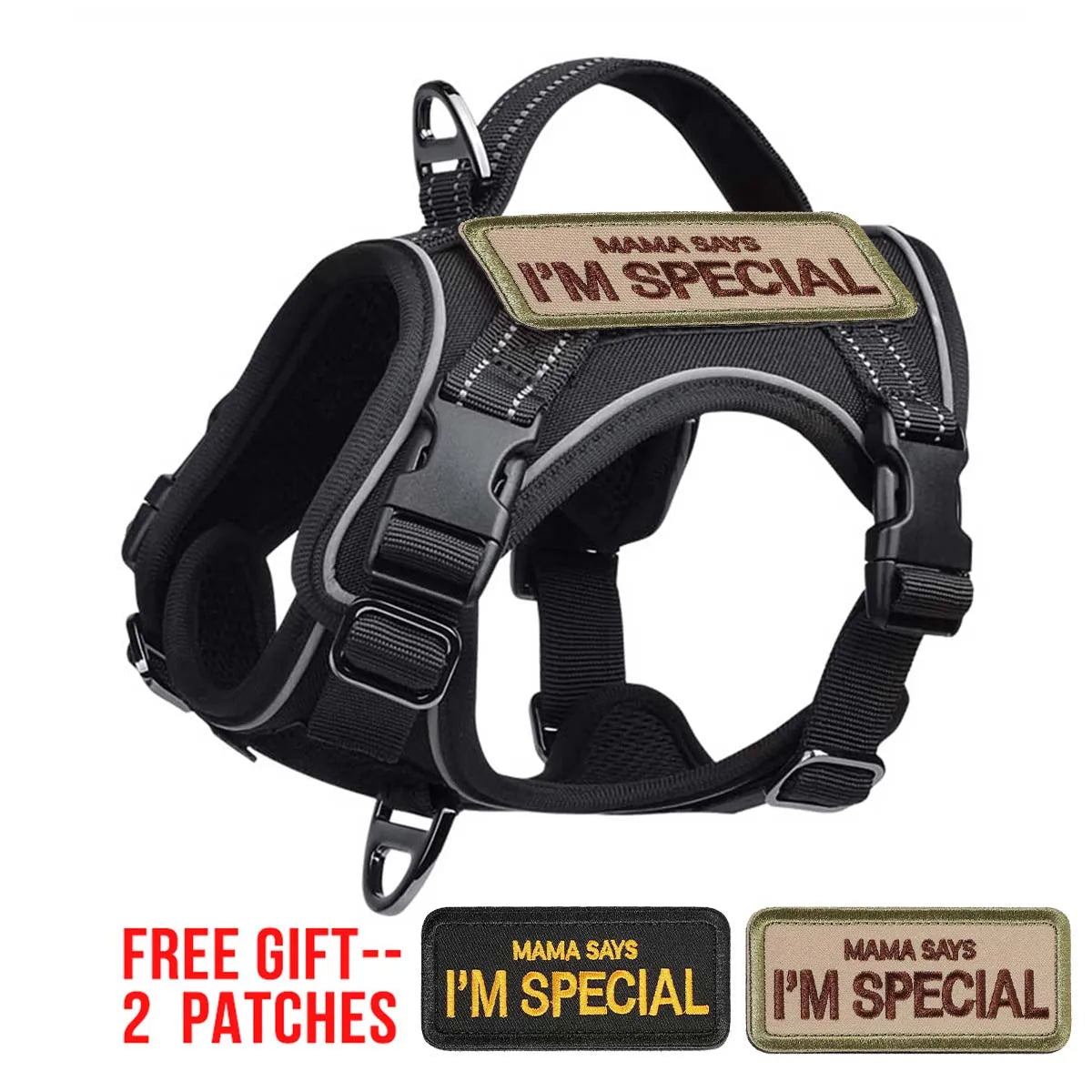 Black Tactical Dog Harness for Small Dogs