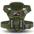Army Green Anti-Pull Tactical Dog Harness for Medium and Large Dogs