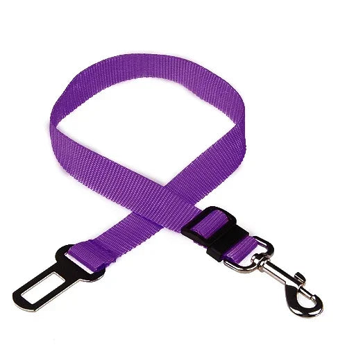 Purple Adjustable Dog Car Seat Belt Tether