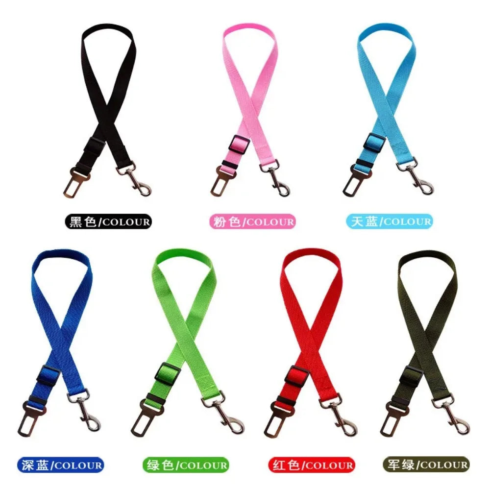 Light Green Adjustable Dog Car Seat Belt Tether