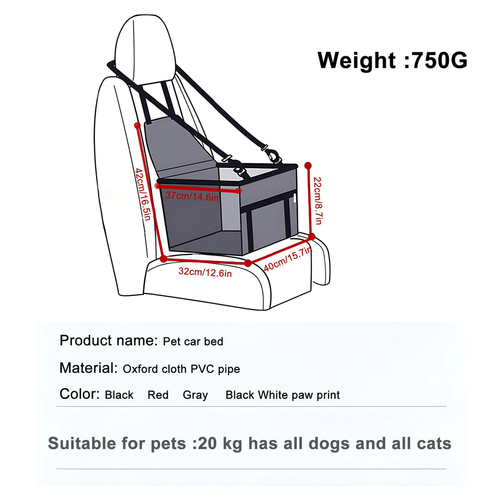 Black Dog Booster Seat for Medium Dogs