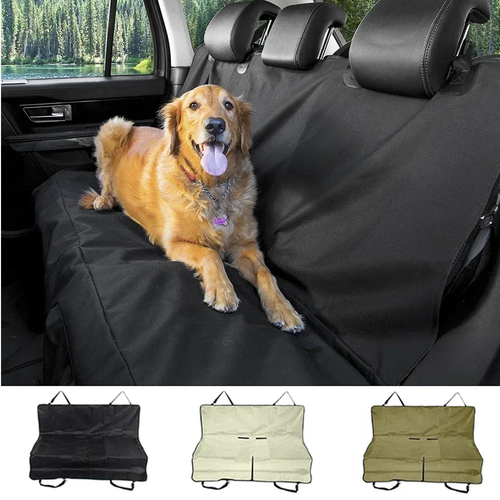 Beige Waterproof Dog Car Seat Cover for Back Seat