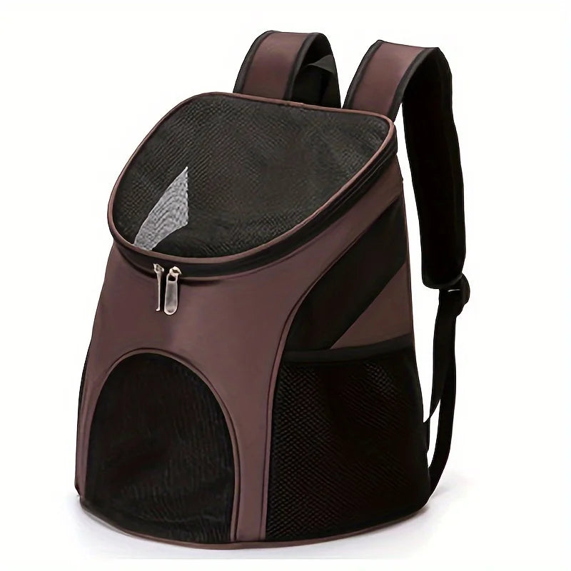 Brown Portable Mesh Dog Backpack