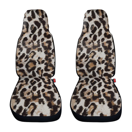 2-Pack Leopard Print Front Seat Covers for Dogs