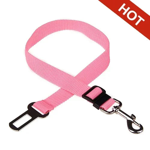 Pink Adjustable Dog Car Seat Belt Tether