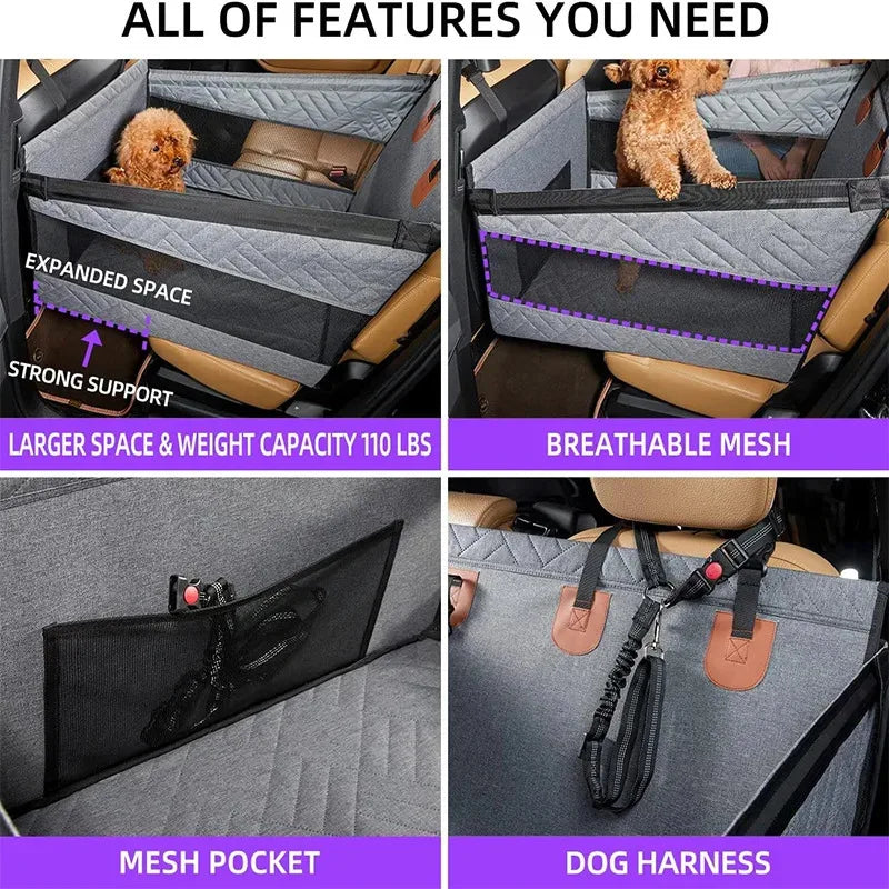 Black Full Coverage Back Seat Hammock Extender for Cars
