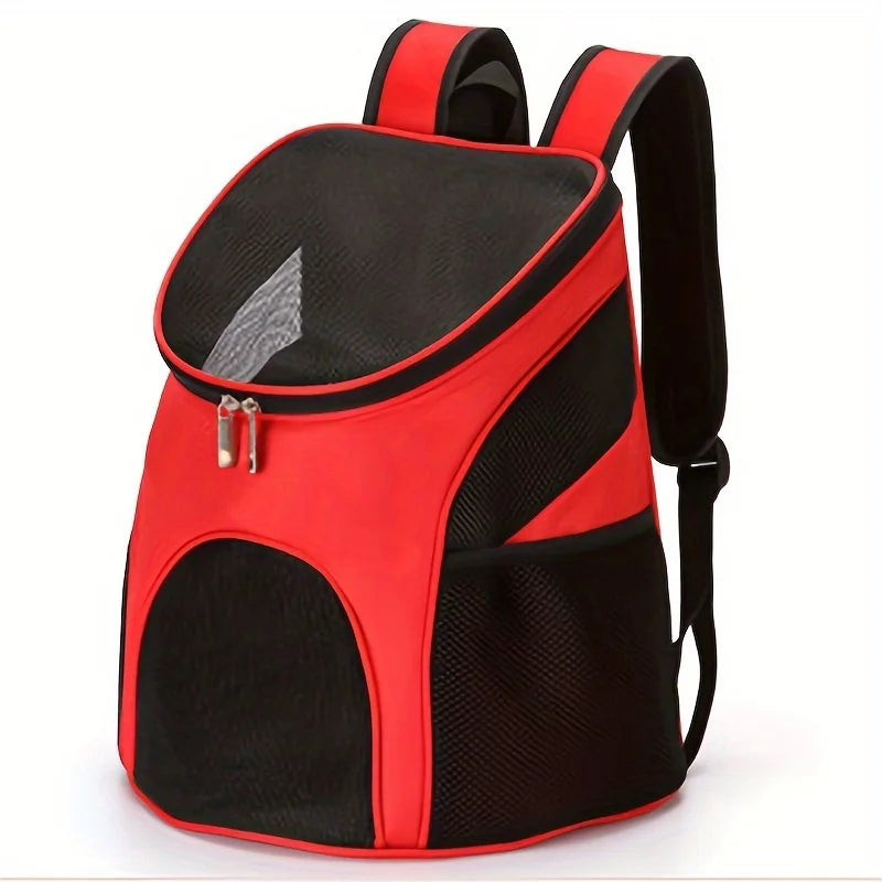Red Portable Mesh Dog Backpack