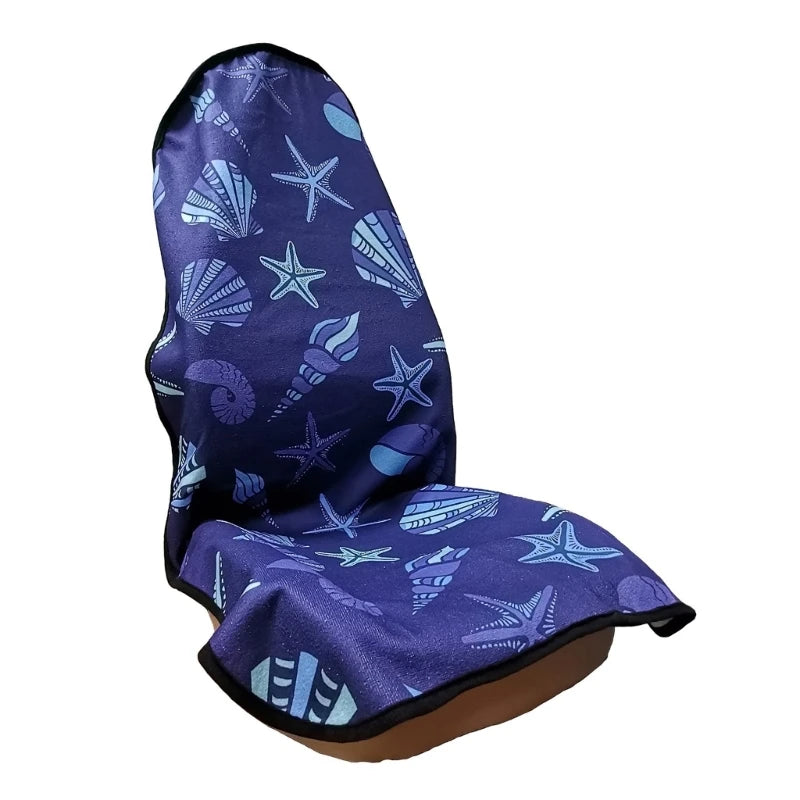 Ocean Print Towel Front Seat Protector for Dogs