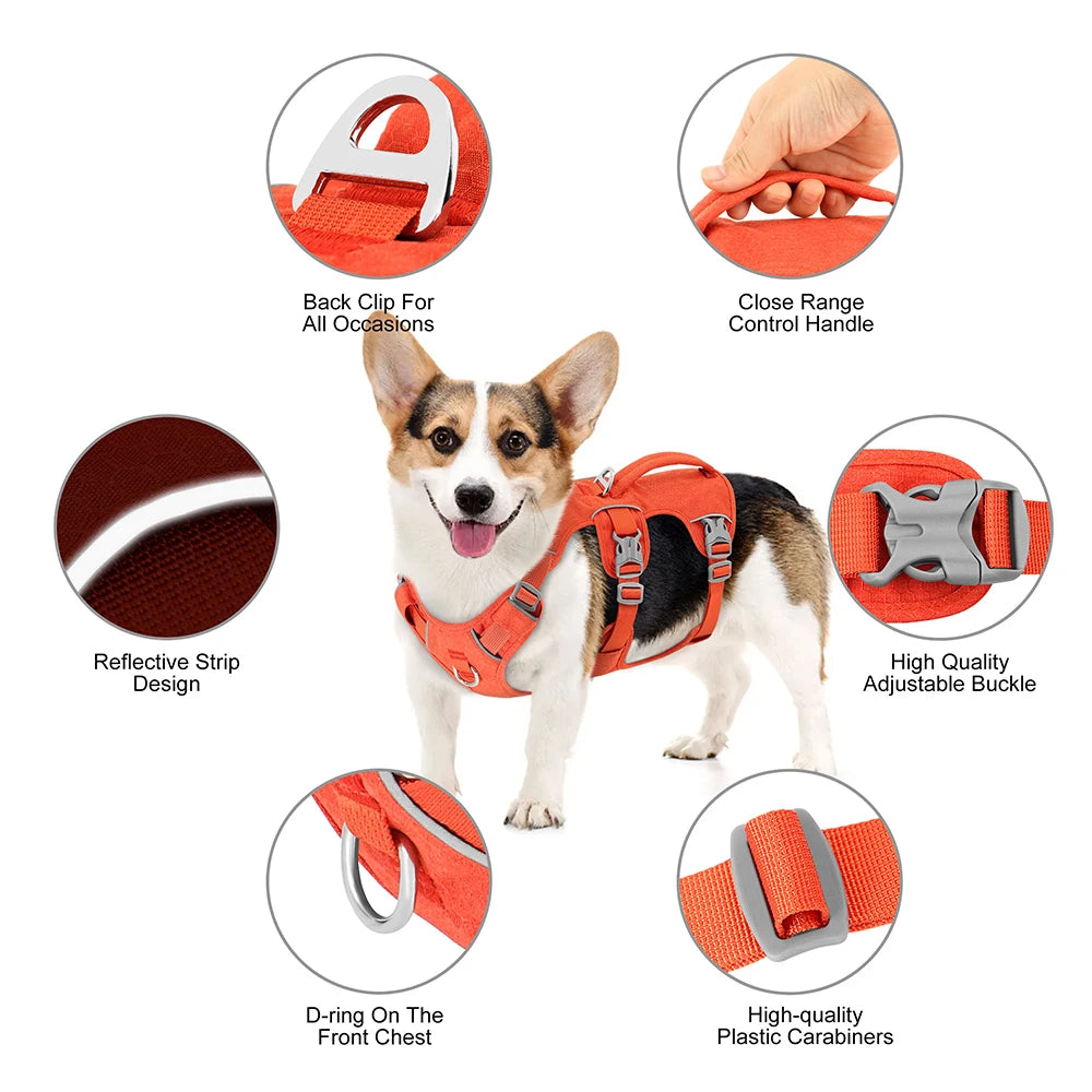 Green Escape Proof Reflective Dog Harness for Small, Medium, and Large Dogs