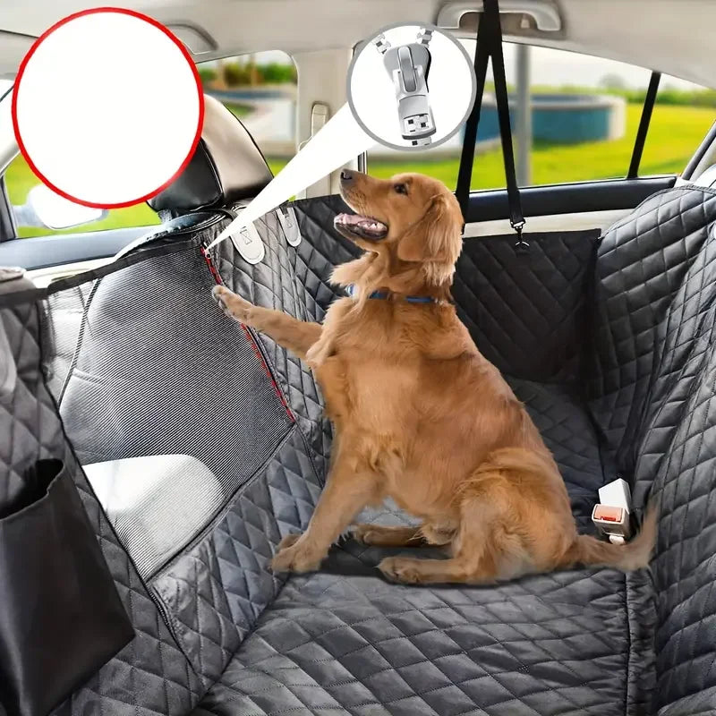 Waterproof Dog Seat Cover for Back Seat with Mesh Window