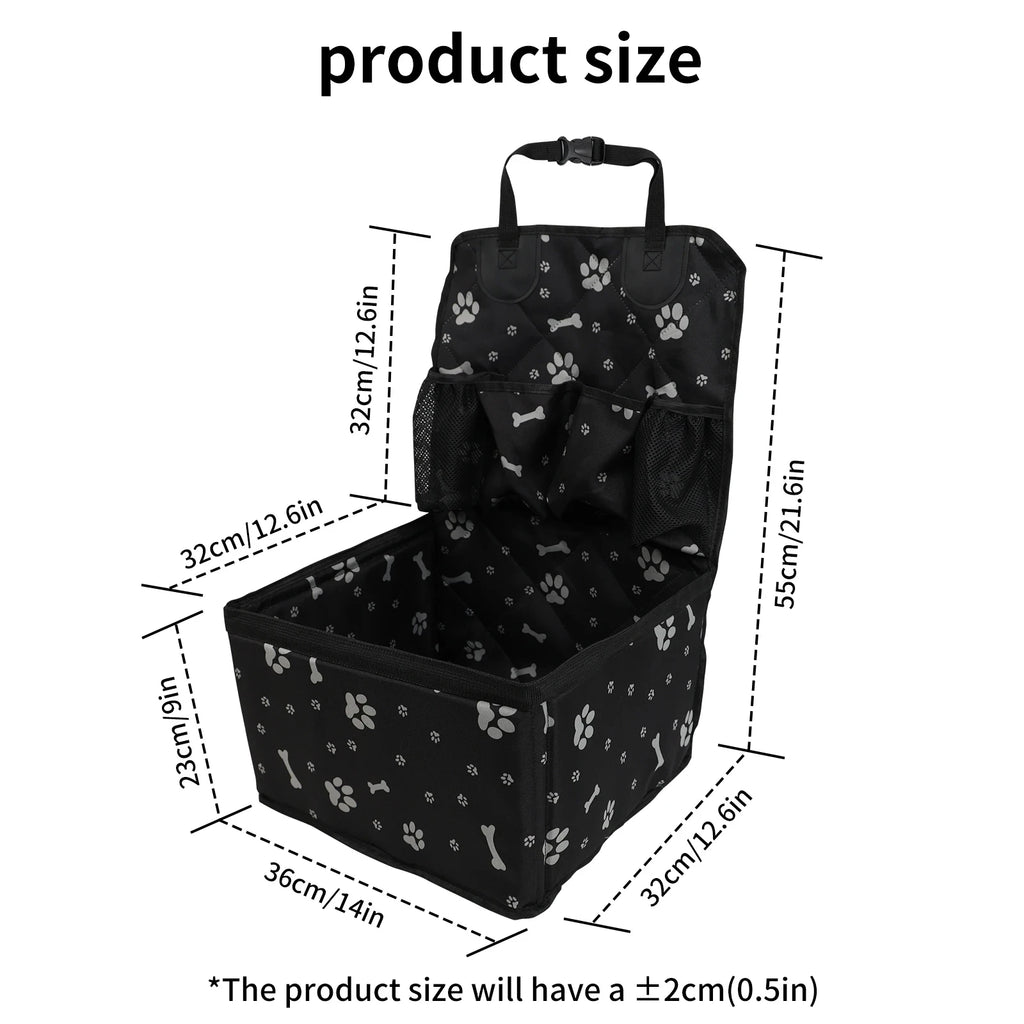 Paw Print Dog Booster Seat for Cars and SUVs