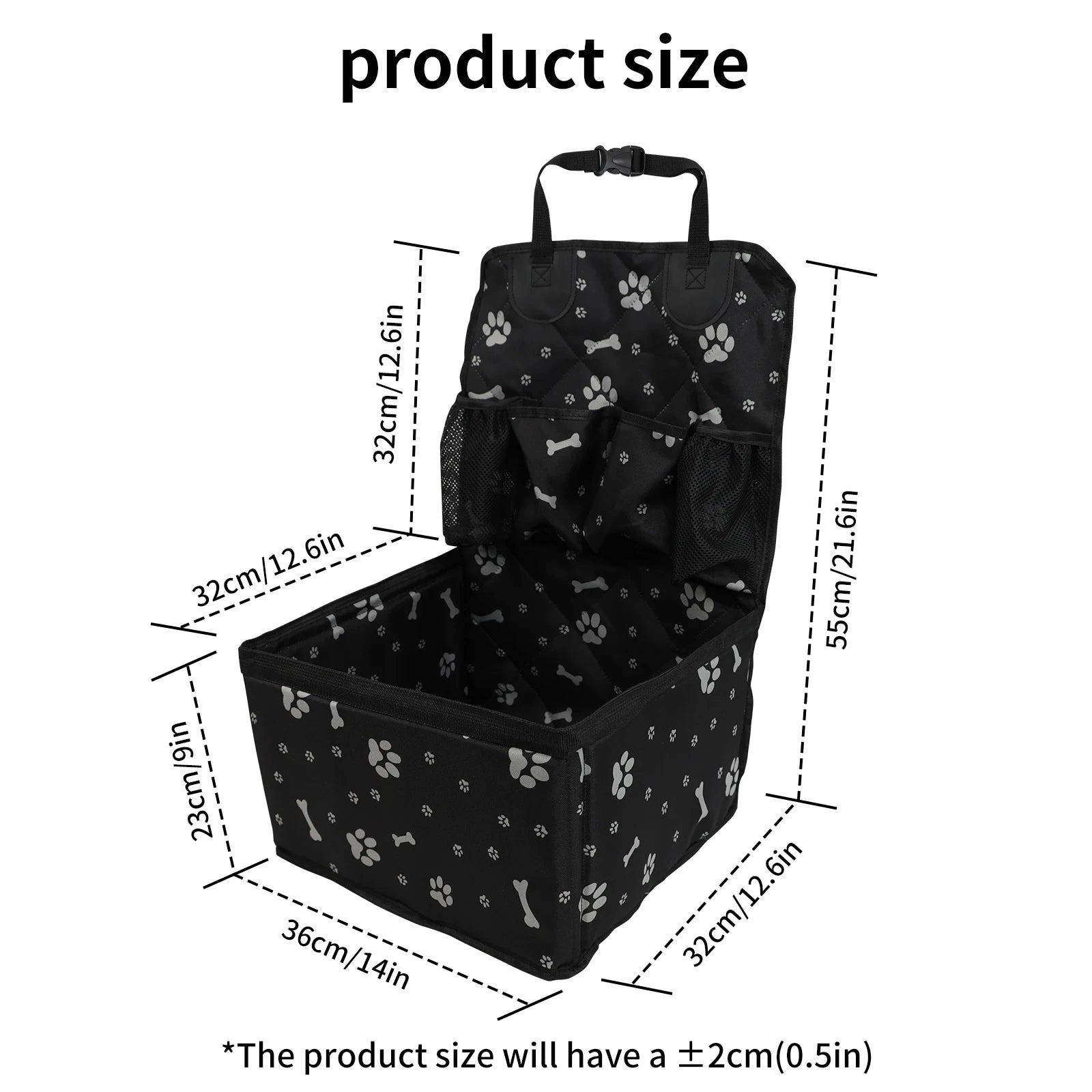 Paw Print Dog Booster Seat for Cars and SUVs