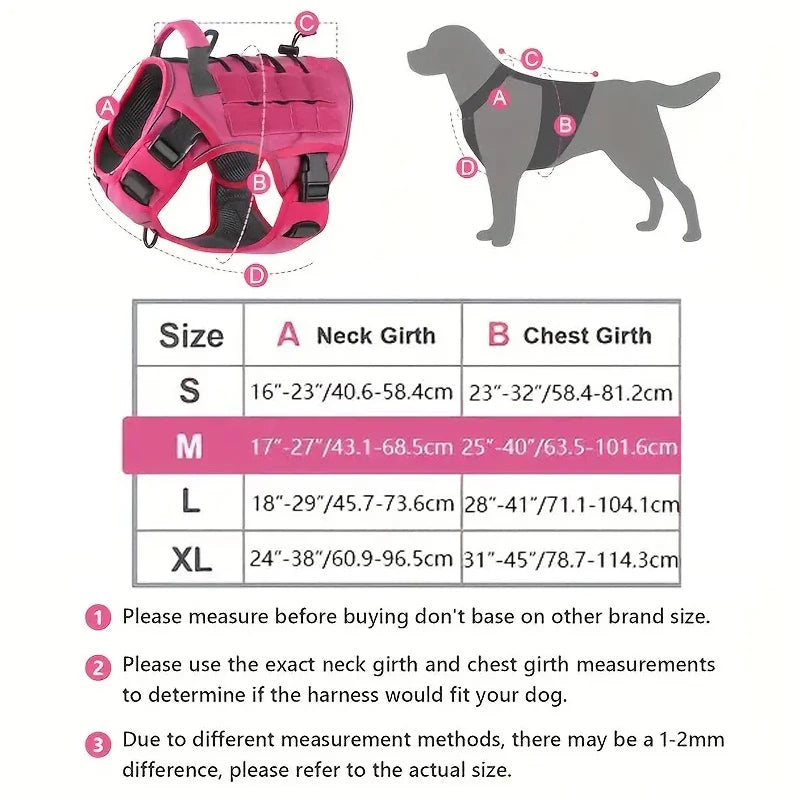 Dark Grey Adjustable No-Pull Tactical Dog Harness with Handle for Large Dogs