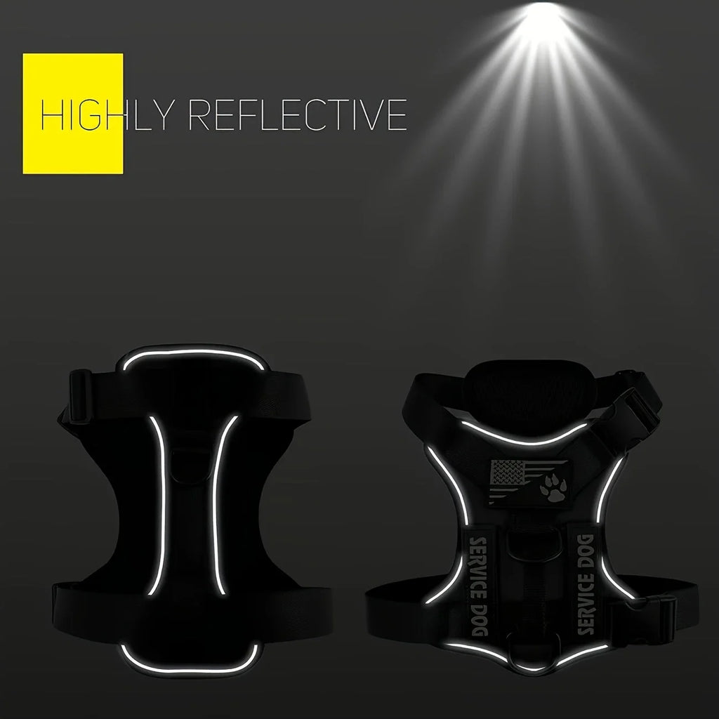 Army Green Anti-Pull Tactical Dog Harness for Medium and Large Dogs