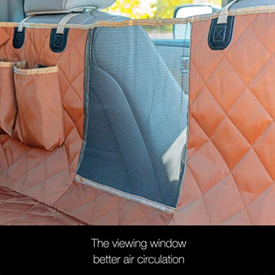 Gray Waterproof Dog Car Hammock with Mesh Window