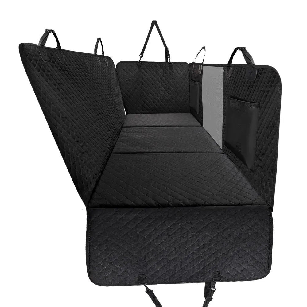 Black Premium Dog Car Back Seat Extender with Hard Bottom