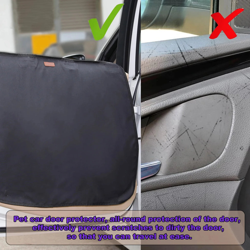 Beige Waterproof Anti-Scratch Dog Car Door Protector Set 2 Pack