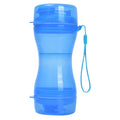 Blue 2-in-1 Dog Water Bottle and Food Storage Container