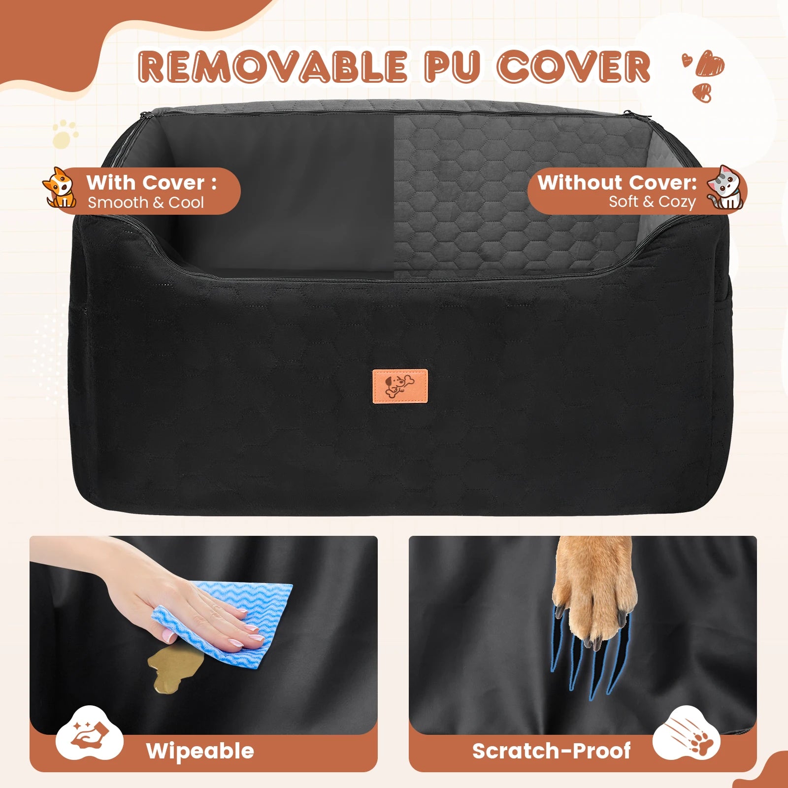 Waterproof Dog Booster Seat for Cars and SUVs