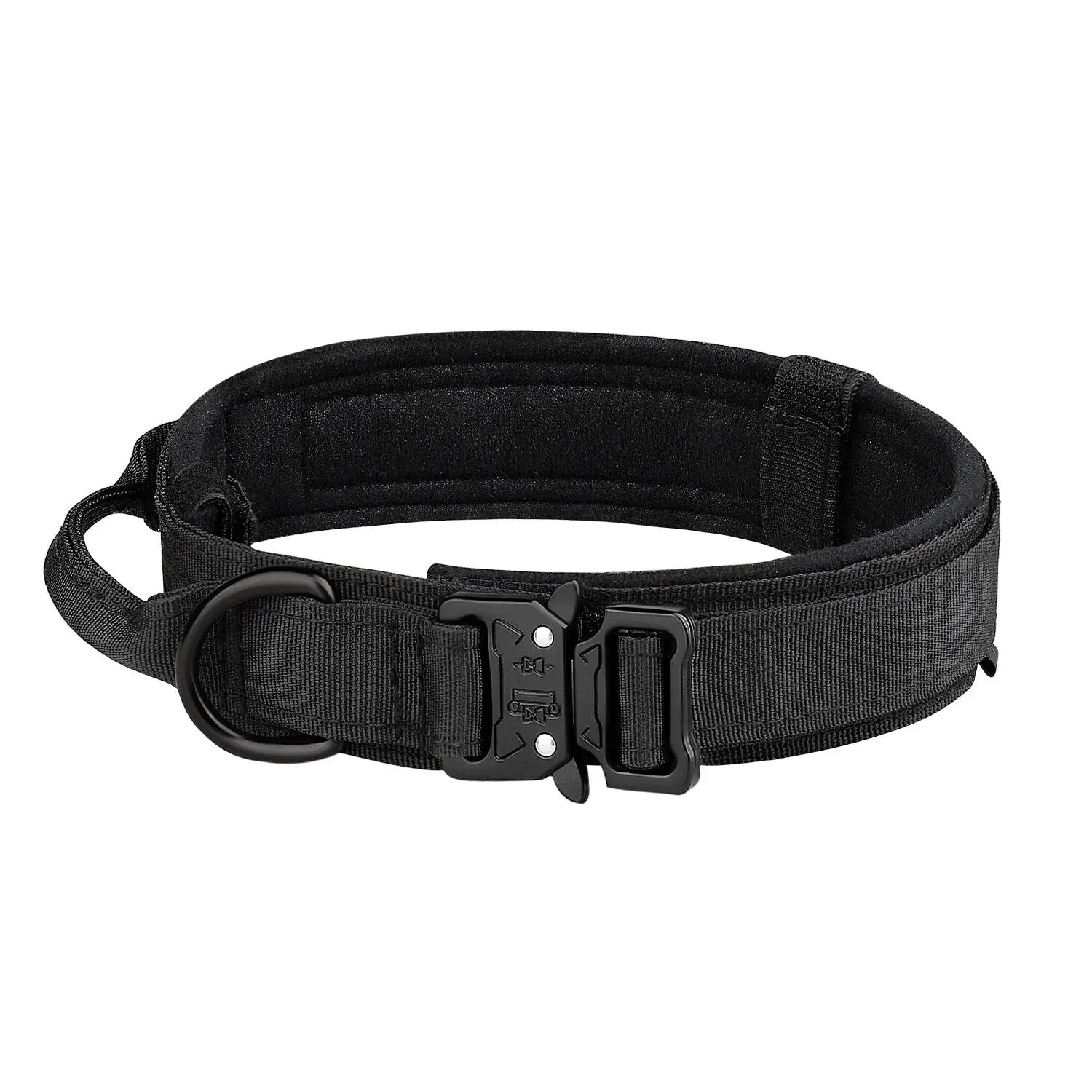 Black Tactical Dog Collar for Medium and Large Dogs