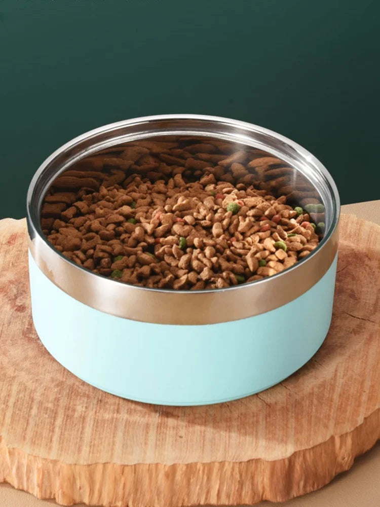 Blue Stainless Steel Dog Bowl