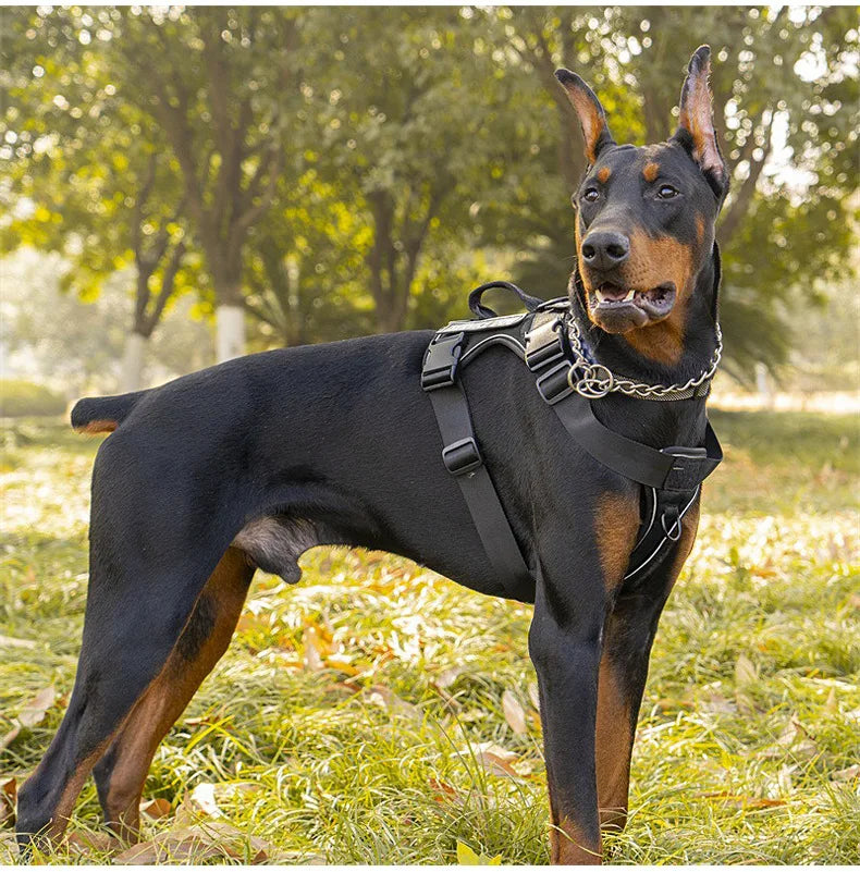 Khaki Anti-Pull Tactical Dog Harness for Medium and Large Dogs