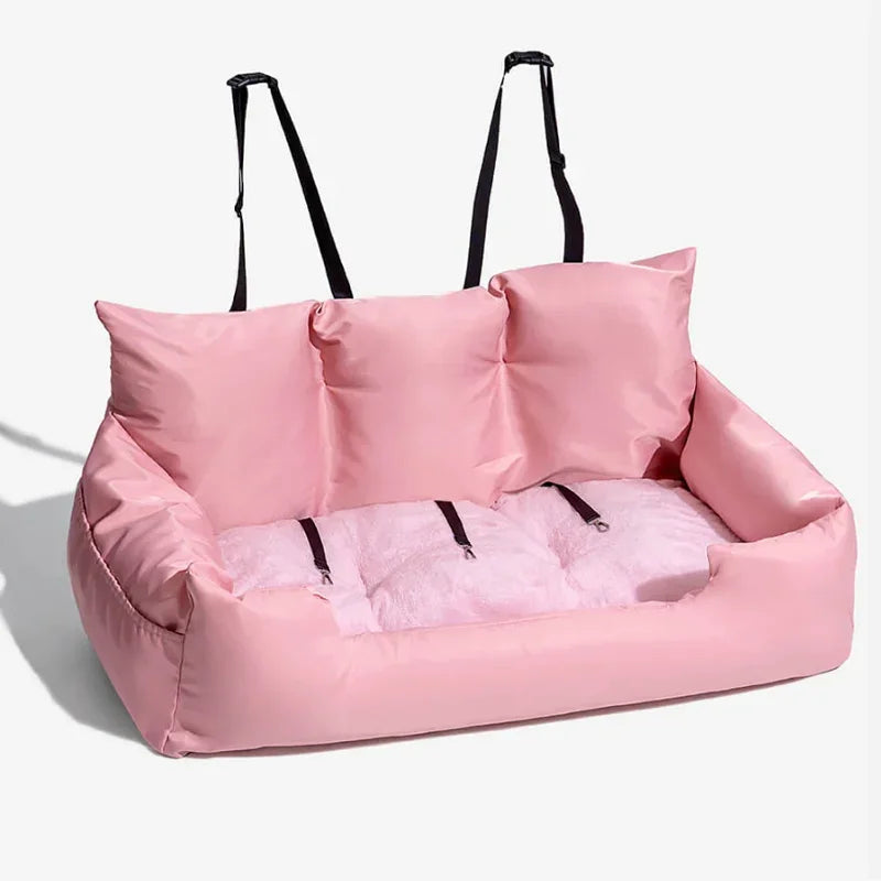 Premium Pink Dog Booster Seat Carrier Bed for Travel