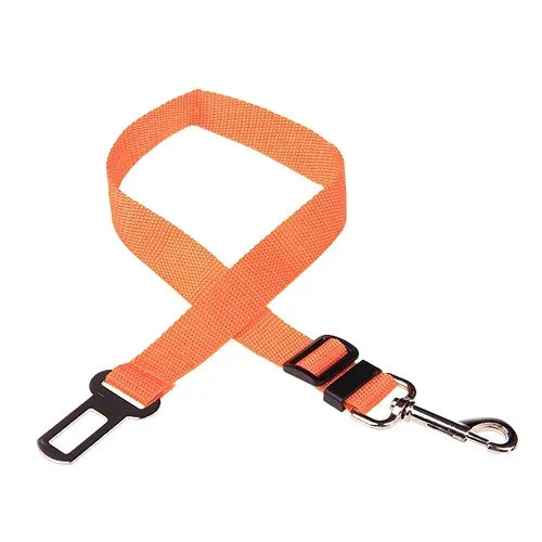 Orange Adjustable Dog Car Seat Belt Tether