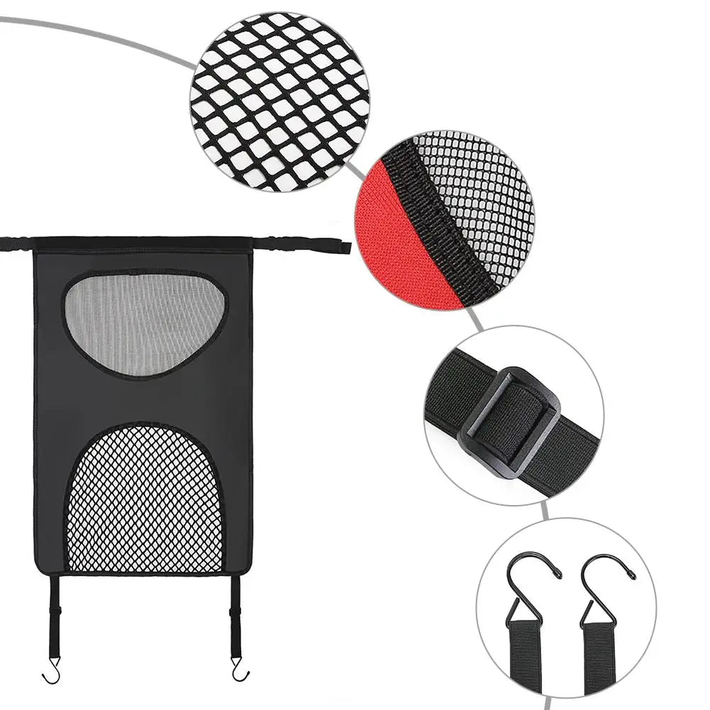 Black Nylon Car Pet Net Barrier for Backseat Safety